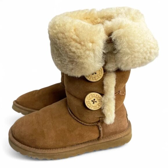Ugg 1873 Sheepskin Shearling Bailey Triple Button Boots Women's 5 - Picture 12 of 16